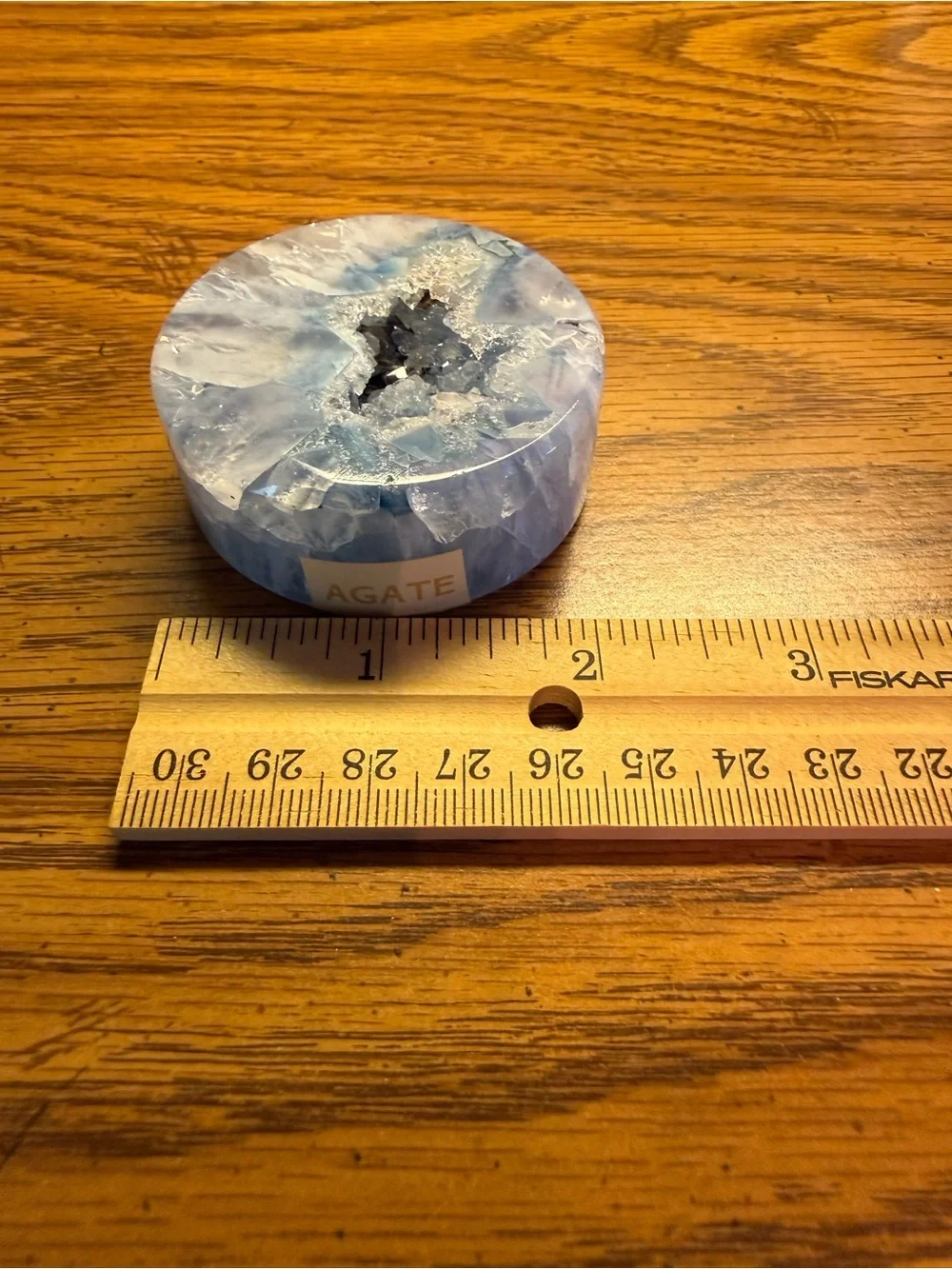 Source Unknown Blue and White Agate Geode Accent